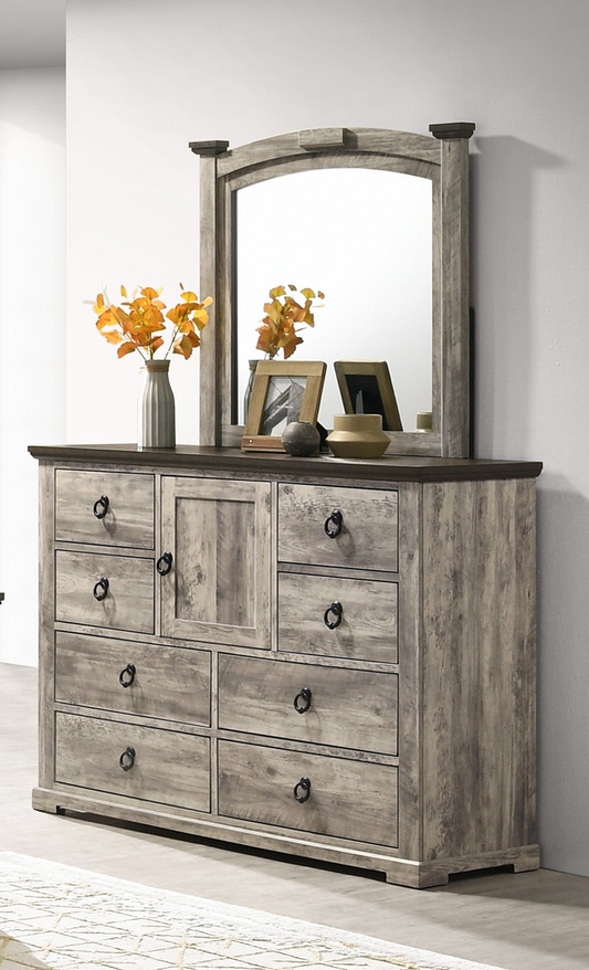 Ella-Mae - Dresser & Mirror - Gray