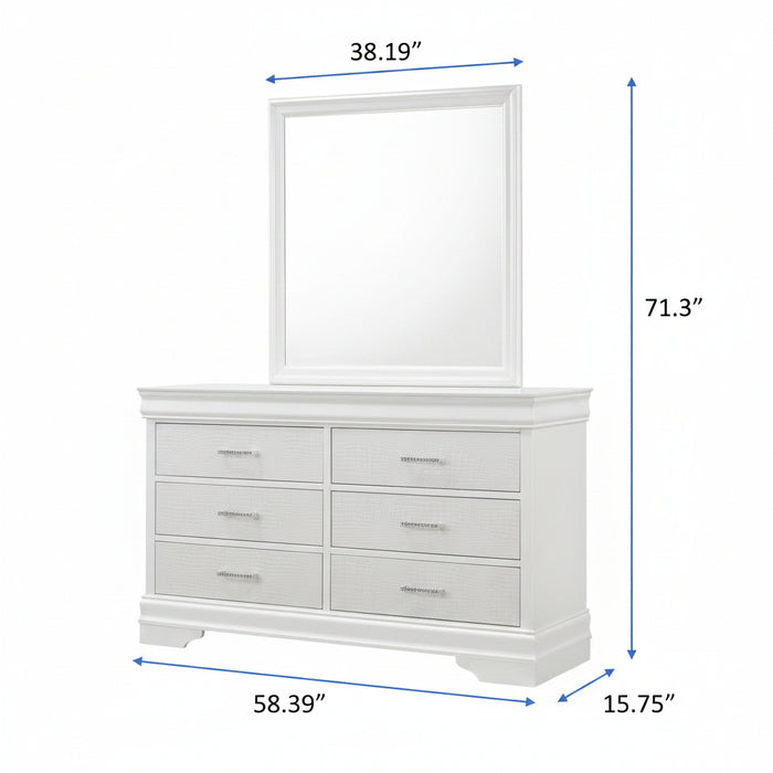 Amalia - Dresser & Mirror - White