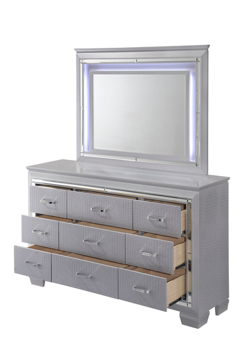 Lillian - Dresser & Mirror - Gray