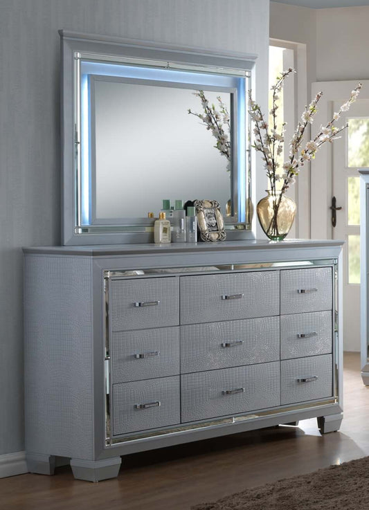 Lillian - Dresser & Mirror - Gray