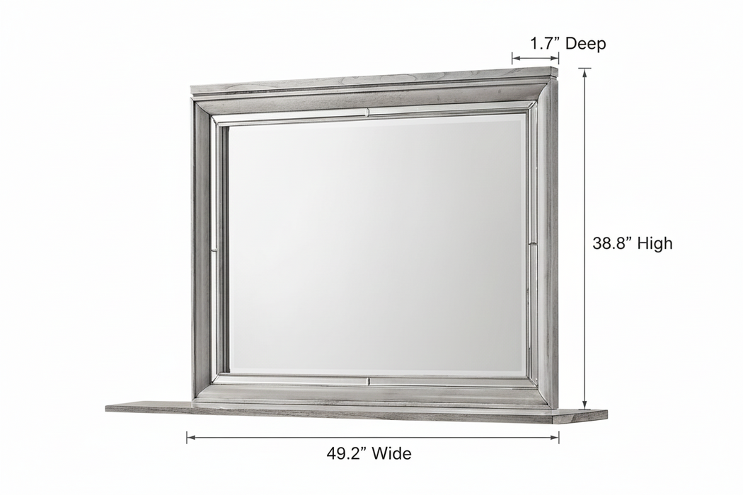 Vail Mirror In Grey