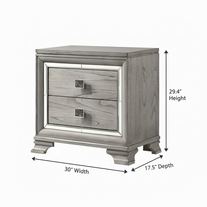 Vail Nightstand In Grey