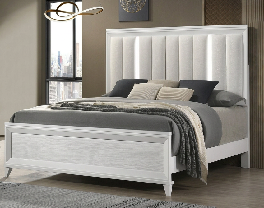 Cressida Black or White Bed with LED Lights