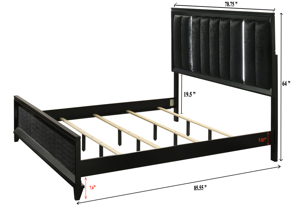 Cressida Black or White Bed with LED Lights
