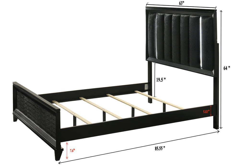 Cressida Black or White Bed with LED Lights