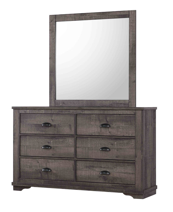 Coralee - Dresser & Mirror - Dark Gray