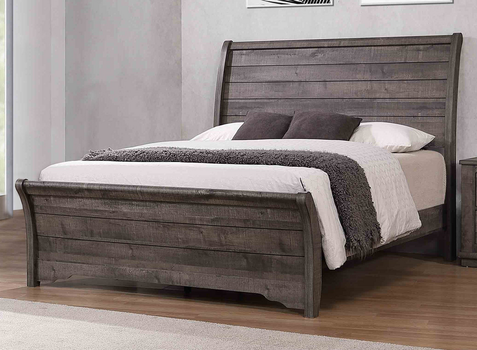 Coralee Sleigh Bed In Gray