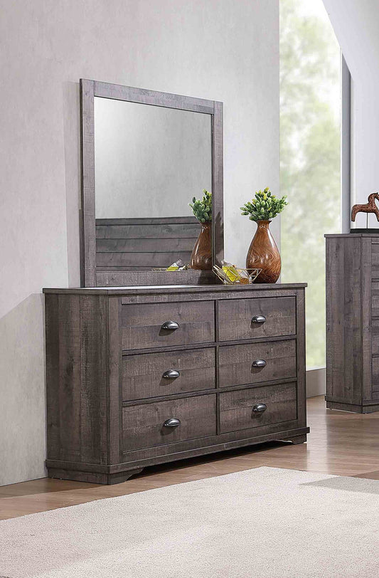 Coralee - Dresser & Mirror - Dark Gray