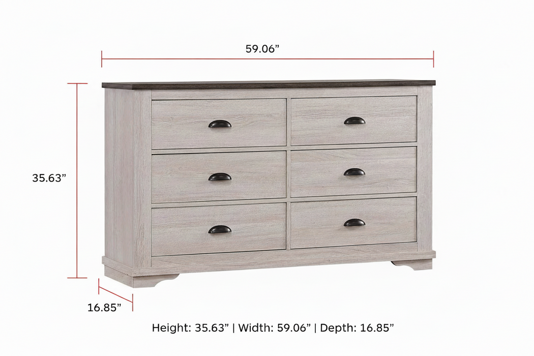 Coralee - Dresser - Chalk / Gray