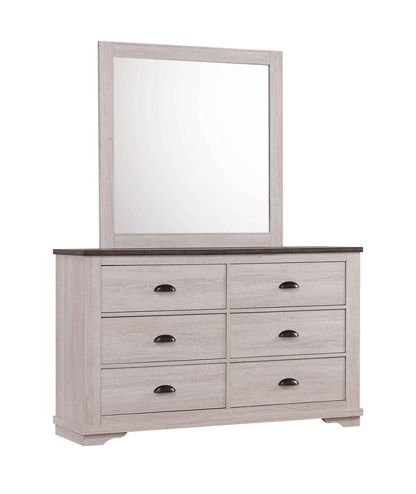 Coralee - Dresser & Mirror - Chalk / Gray