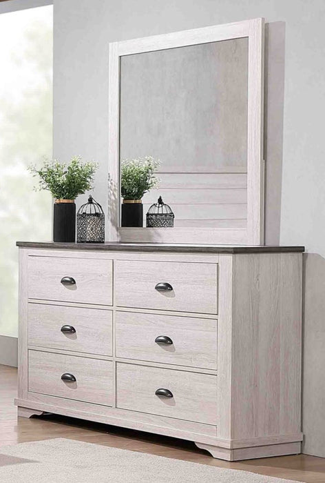 Coralee - Dresser & Mirror - Chalk / Gray