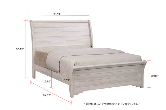Coralee - Panel Queen Bed - Chalk / Gray