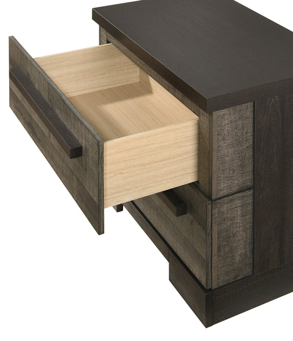 Remington 2 Drawer Nightstand In Ebony and Gray