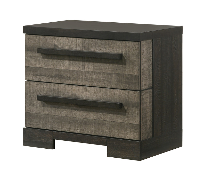 Remington 2 Drawer Nightstand In Ebony and Gray