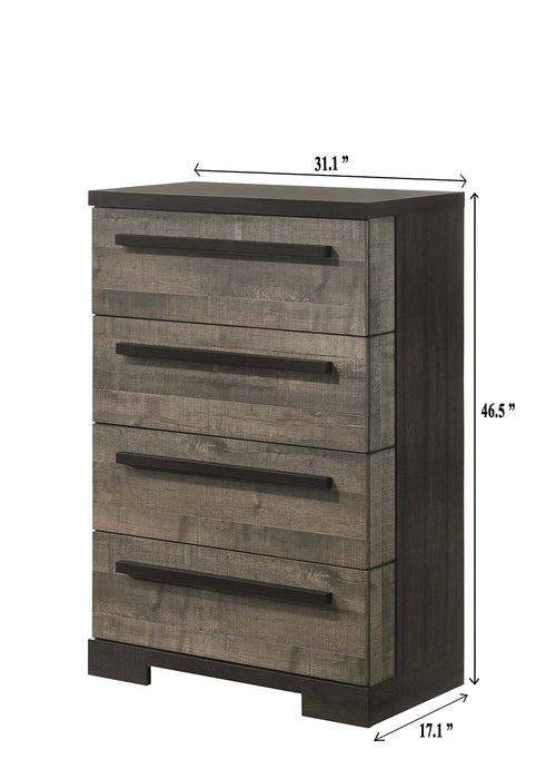Remington 4 Drawer Chest In Ebony and Gray