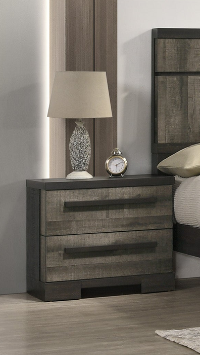 Remington 2 Drawer Nightstand In Ebony and Gray