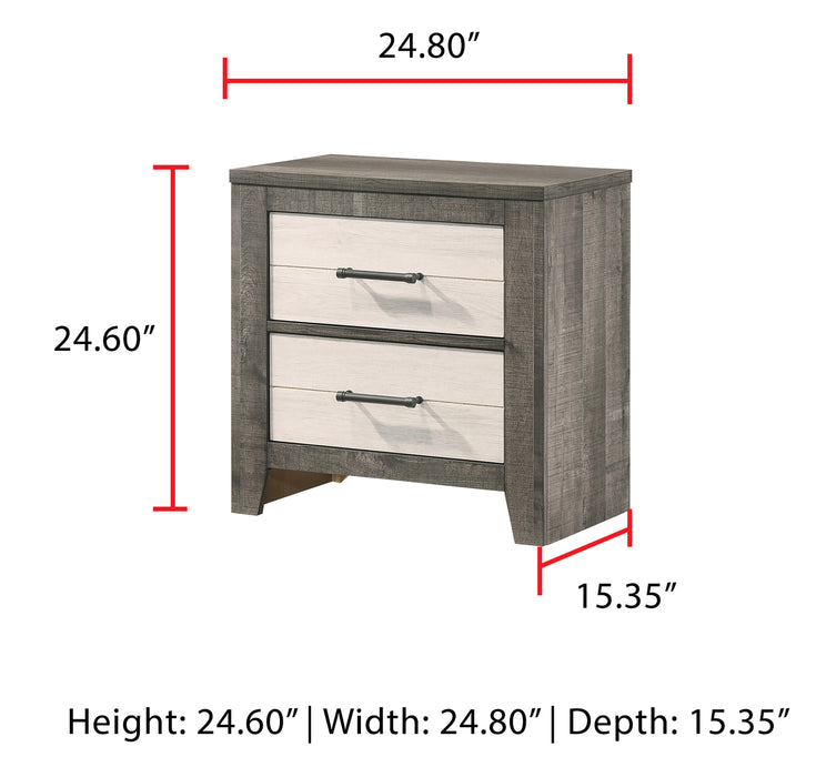 Rhett 2 Drawer Nightstand In Gray