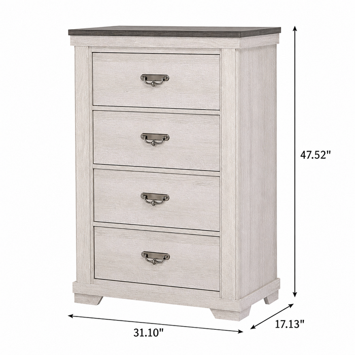 Leighton 4 Drawer Chest In White