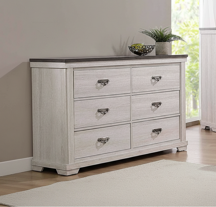 Leighton 6 Drawer Double Dresser In White