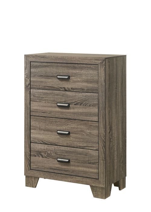 Millie 4 Drawer Chest in Gray, Cherry Brown or Whitewash Finish