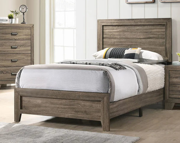 Millie Gray or Brown Cherry Panel Bed