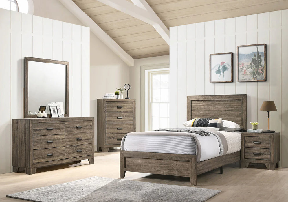 Millie Gray or Brown Cherry Panel Bed