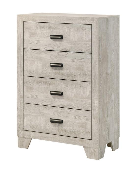 Millie 4 Drawer Chest in Gray, Cherry Brown or Whitewash Finish