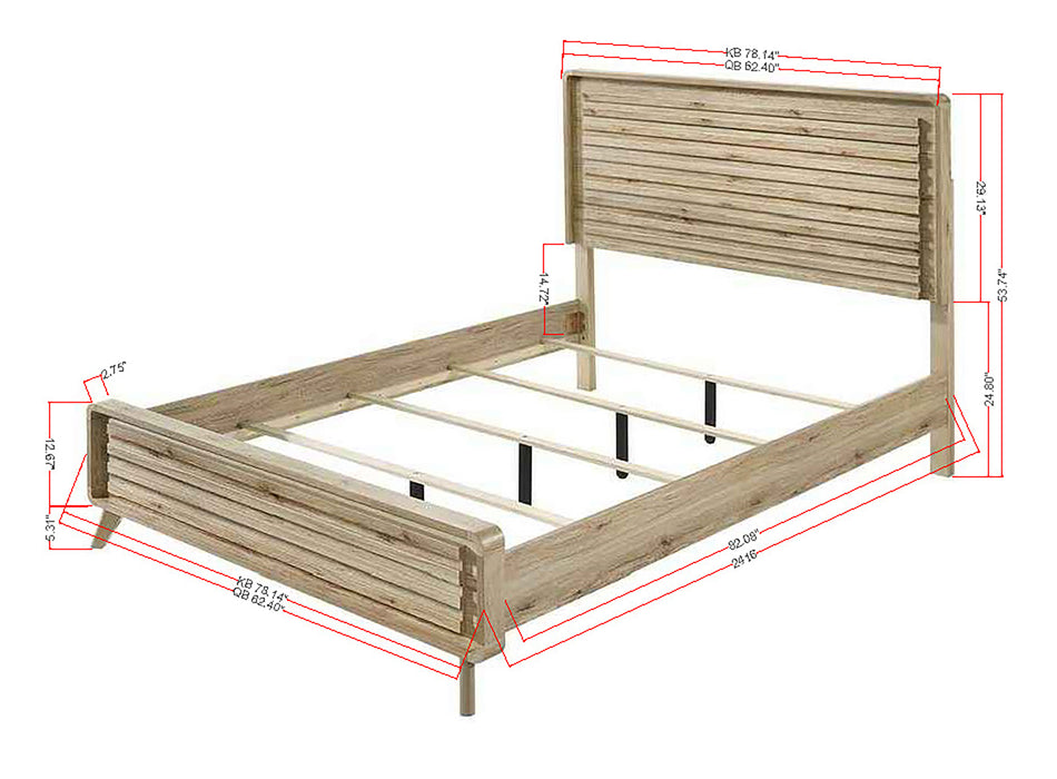 Dawson - King Bed - Light Brown