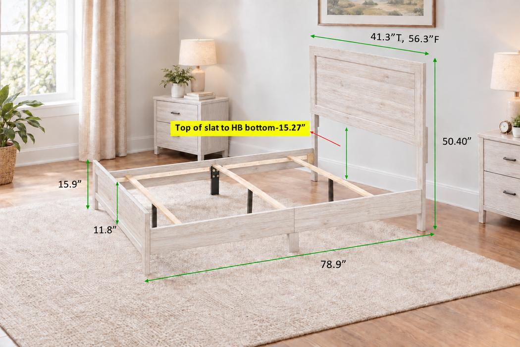 Millie Gray or Brown Cherry Panel Bed