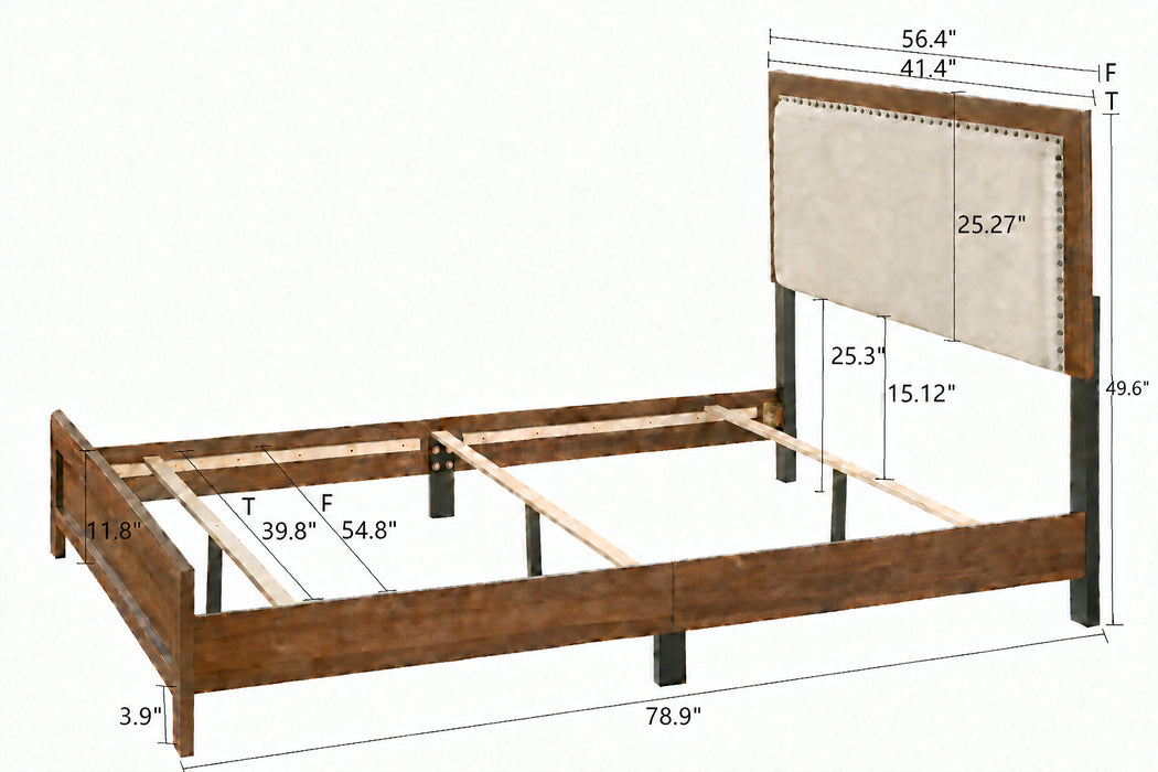 Millie Upholstered Panel Bed - One Box