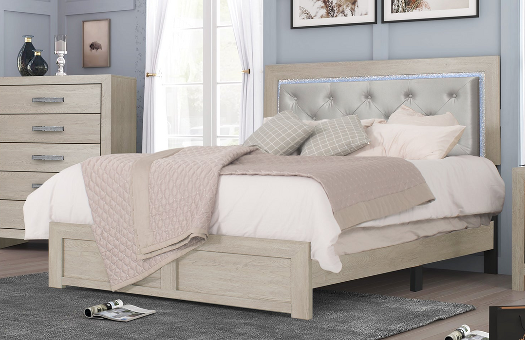 Jaylen - King Bed In One Box - Limed Oak