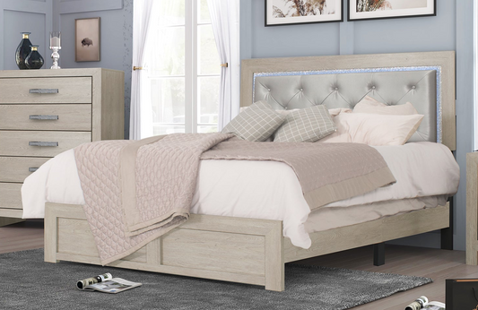 Jaylen - King Bed In One Box - Limed Oak