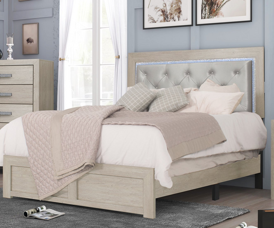 Jaylen - Queen Bed In One Box - Limed Oak