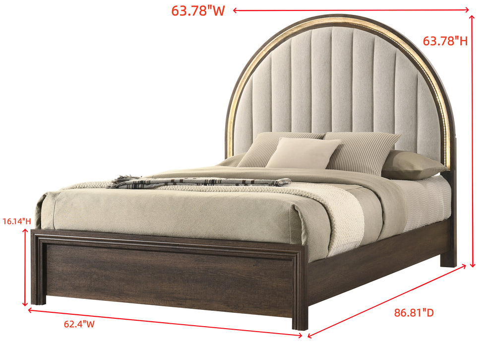 Noreen Arch Panel Bed in King or Queen Size
