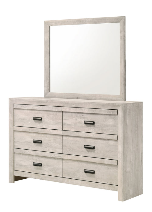Valor 6 Drawer Dresser In Whitewash