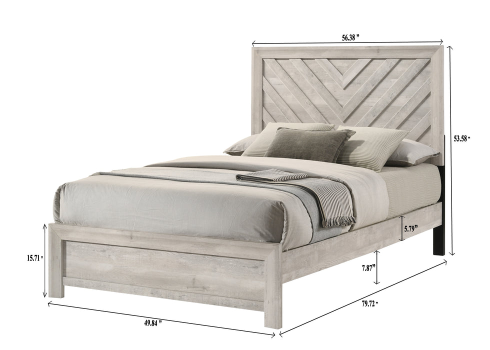 Valor Antique White Panel Beds