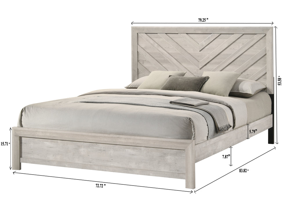 Valor Antique White Panel Beds
