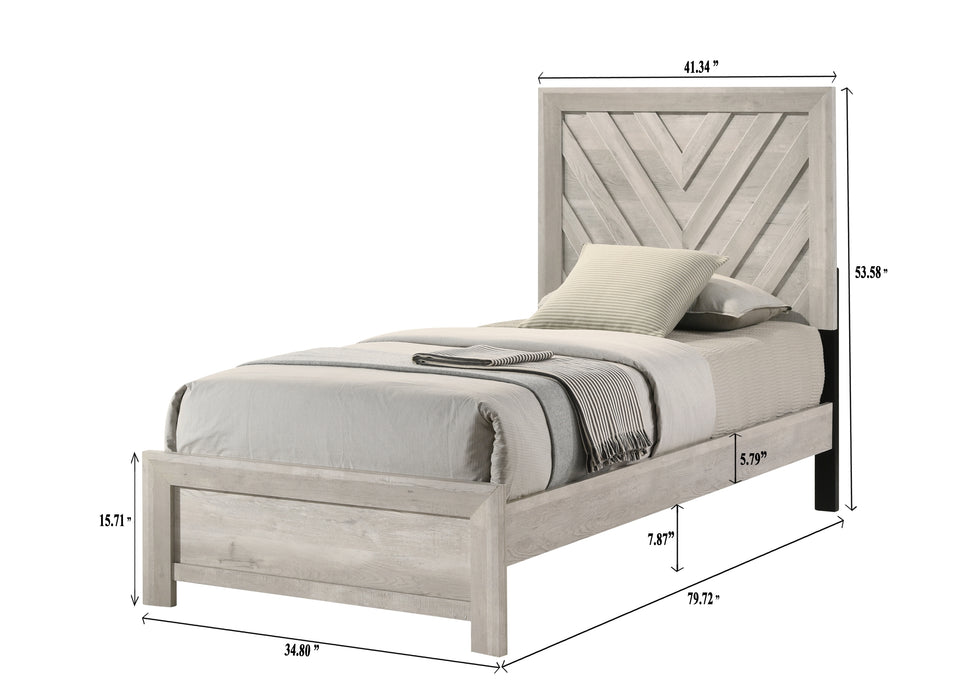 Valor Antique White Panel Beds