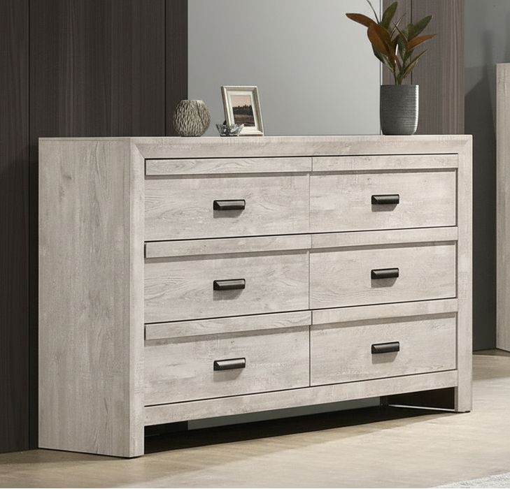 Valor 6 Drawer Dresser In Whitewash