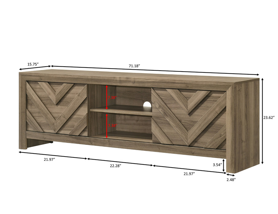 Valor - TV Stand - Light Brown