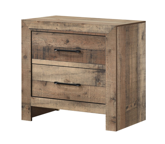 Elmer Rustic 2 Drawer Nightstand
