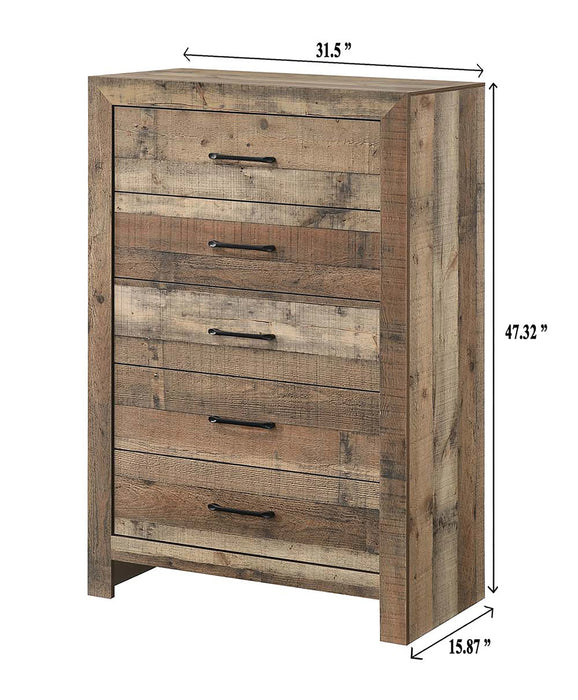 Elmer Rustic 5 Drawer Chest