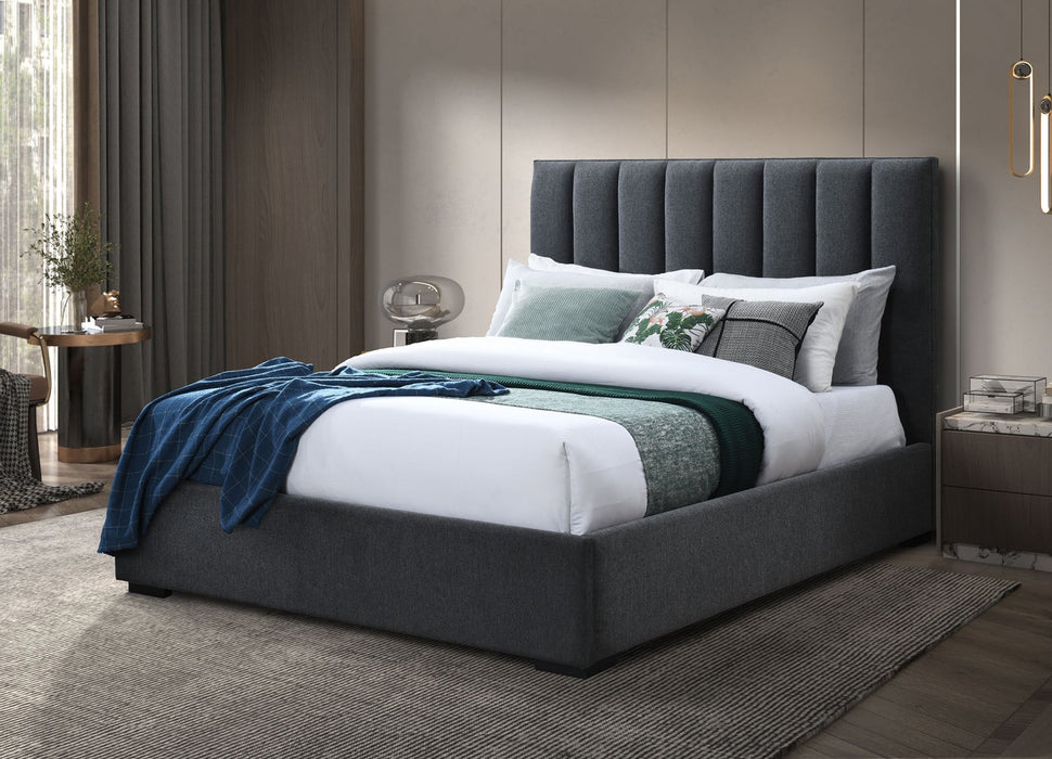 Belfast Charcoal Chanel Tufted Upholstered Bed