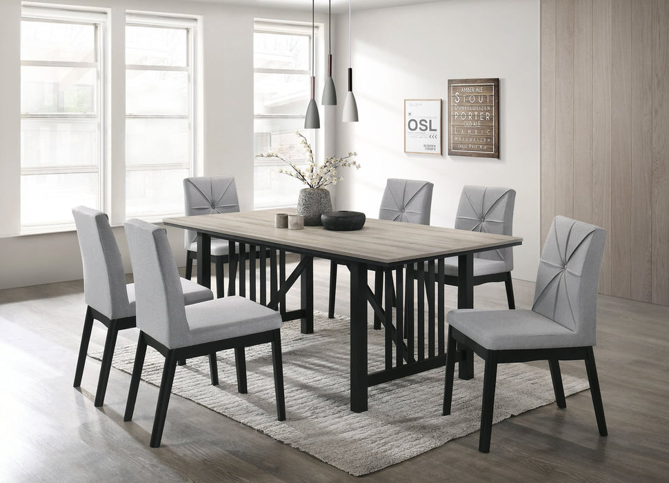DC9575 Gray Black & Natural 7 Piece Dinette Set