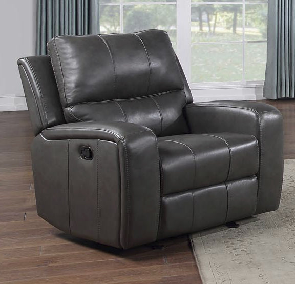 Linton Grey Leather Glider Recliner Chair