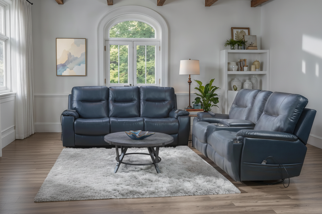 Ashland Navy Power Reclining Living Room Sets