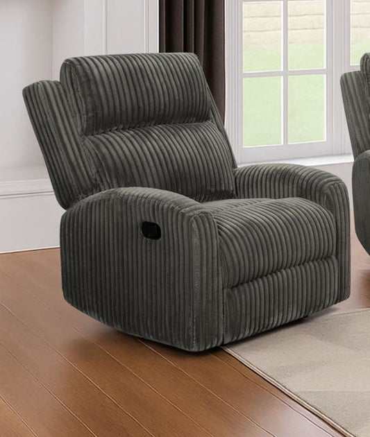 Dark Grey Corded Recliner Chair