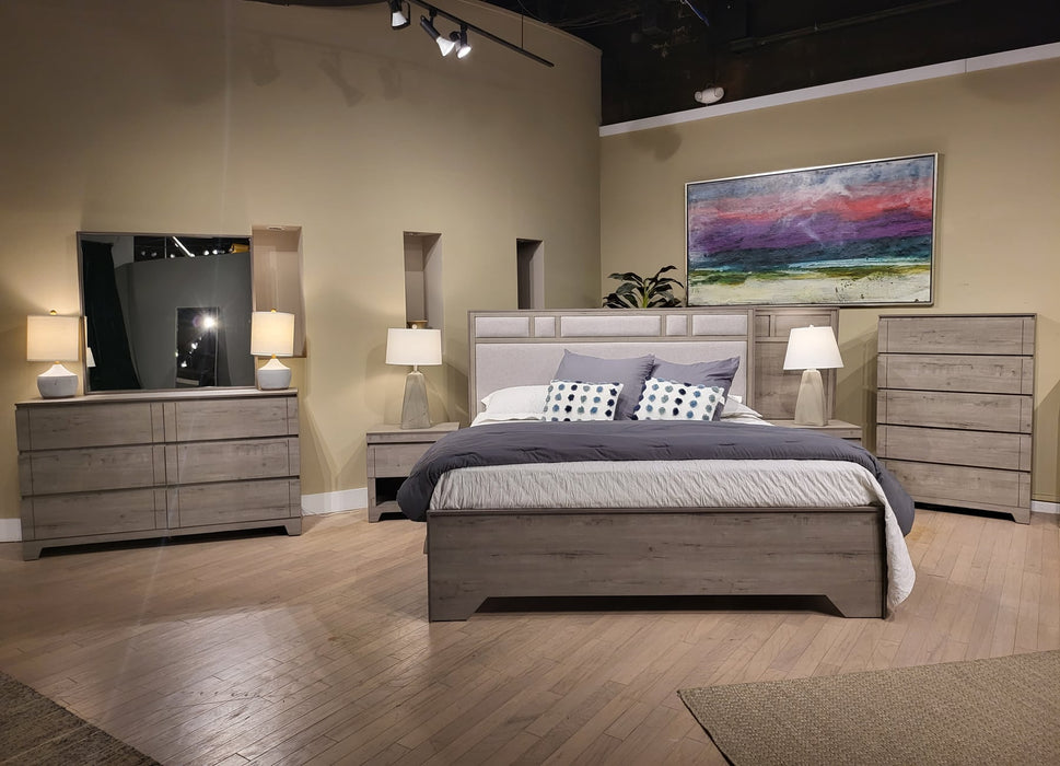 Cement Gray 5 Piece Contemporary Bedroom Set