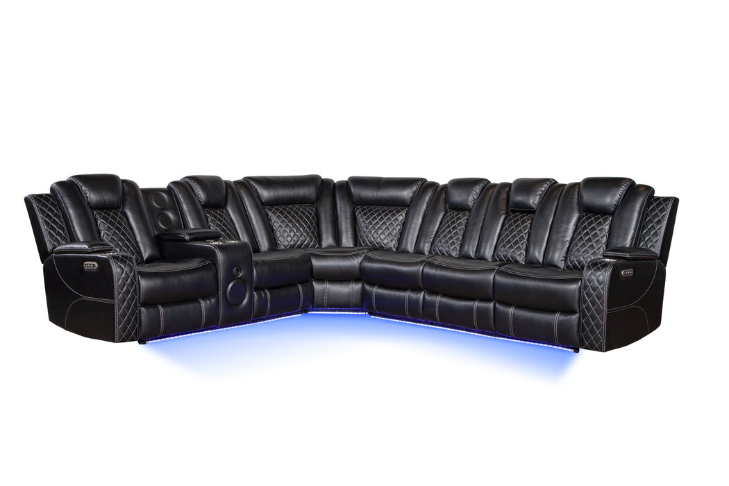 Magnus Black Power Reclining Sectional Sofa