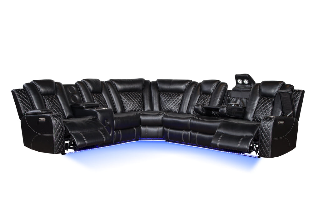 Magnus Black Power Reclining Sectional Sofa